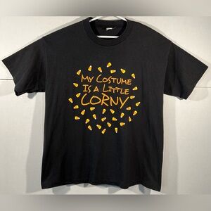 Vintage Halloween My Costume Is A Little Corny Single Stitch Shirt XL Made USA